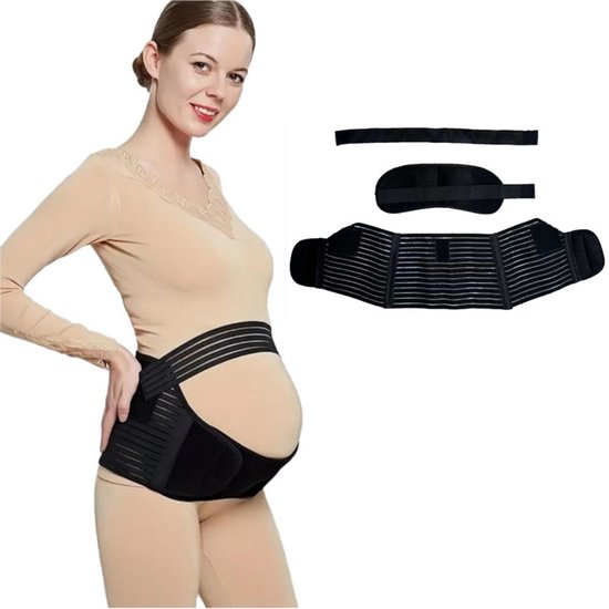 1 article - Ceinture de soutien de maternité - Soutien de grossesse - Ceinture de soutien pour la taille, le dos et le ventre - Ceinture de soutien abdominale - Ajustable - Respirante - Zwart - XL - Convient pour le milieu et la fin de la grossesse