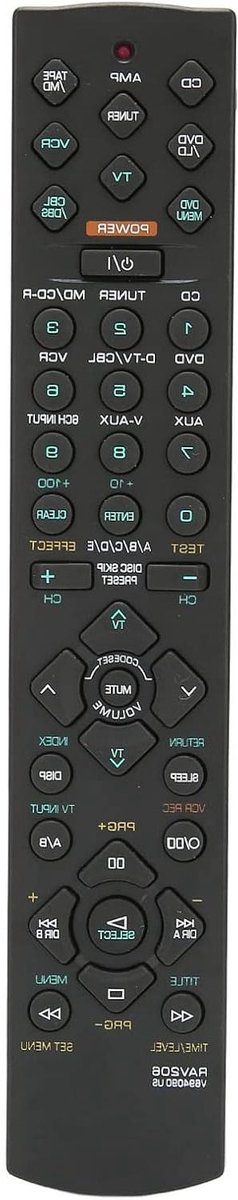 EGoods - Universele Afstandsbediening voor AV Versterker - Compatibel met Diverse Modellen - Vervangbare RAV206 - Eenvoudige Bediening