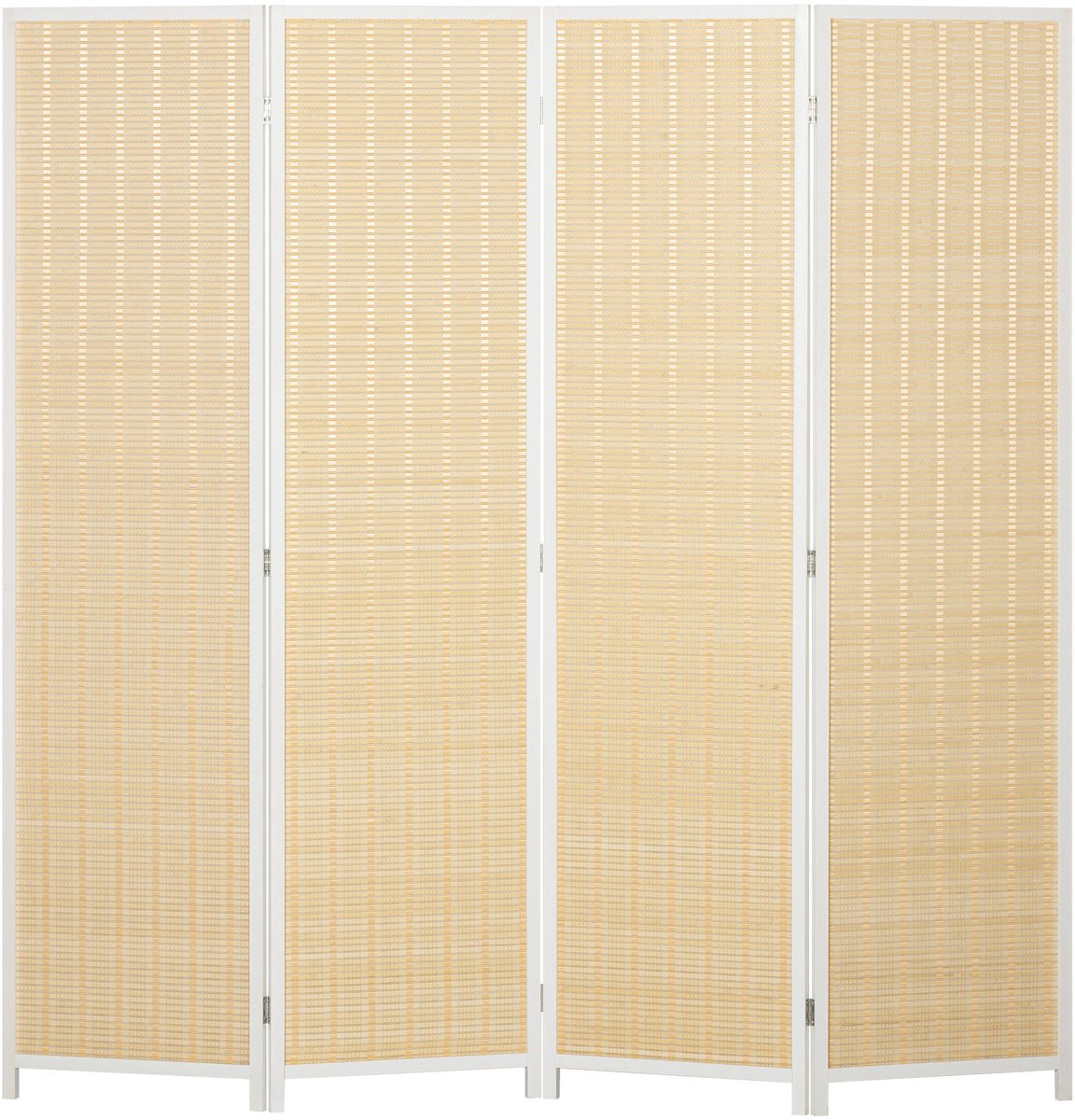 HOMCOM Kamerverdeler - Bamboe - 180x1,7x180cm - Wit