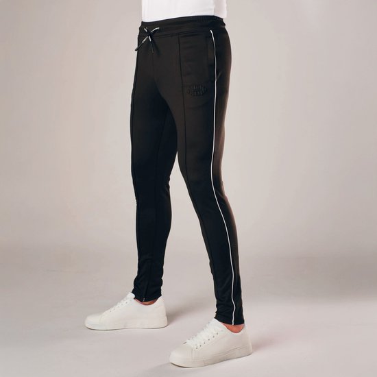 Muscle Up® - Pantalon d'entraînement pour homme - Pantalon de sport long pour homme - Pantalon de fitness avec poches - Pantalon de jogging pour homme, coupe fuselée - Zwart S