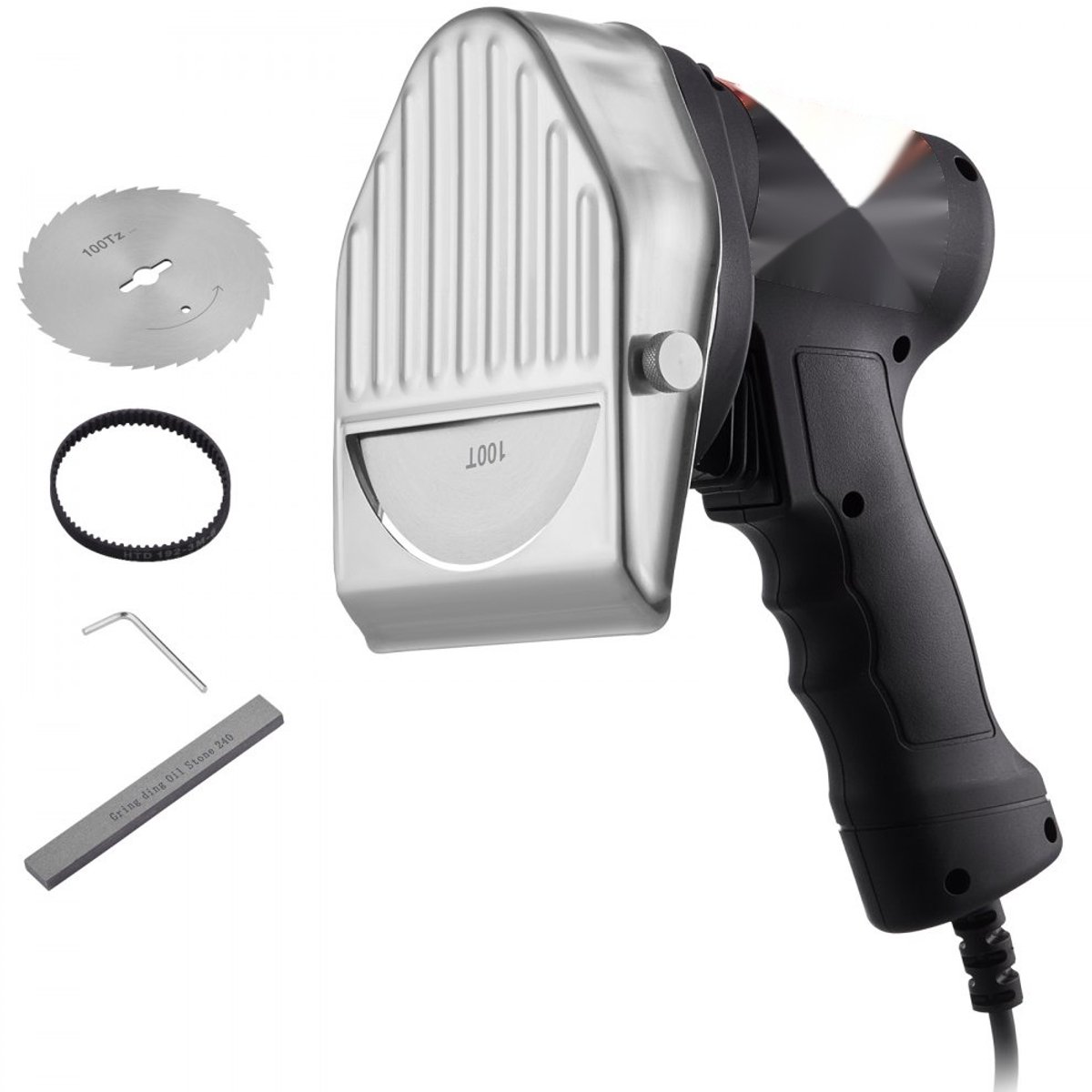 Elektrisch Kebabmes - Shawarma/Döner/Gyros Snijder - 80 W Vermogen - RVS - 2 Messen - Bladdiameter 100 mm - Professioneel
