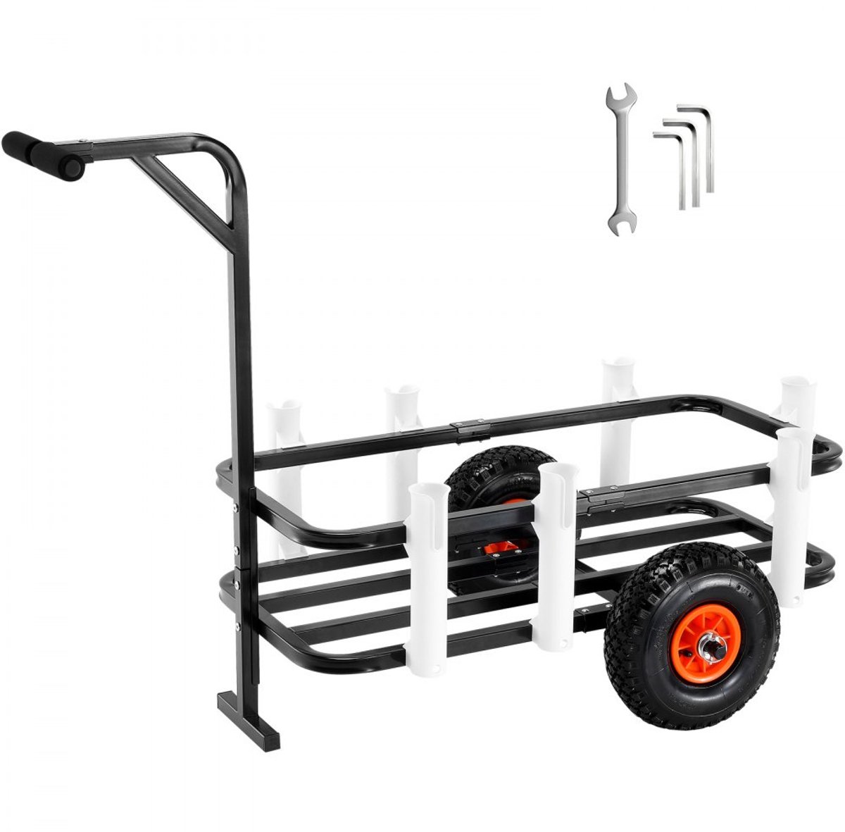 Viskar Steekwagen - Transportkar/Strandkar - Stalen Frame - Twee Rubberen Wielen - Draagvermogen 91 kg - Afmetingen 128 x 66,5 x 89 cm
