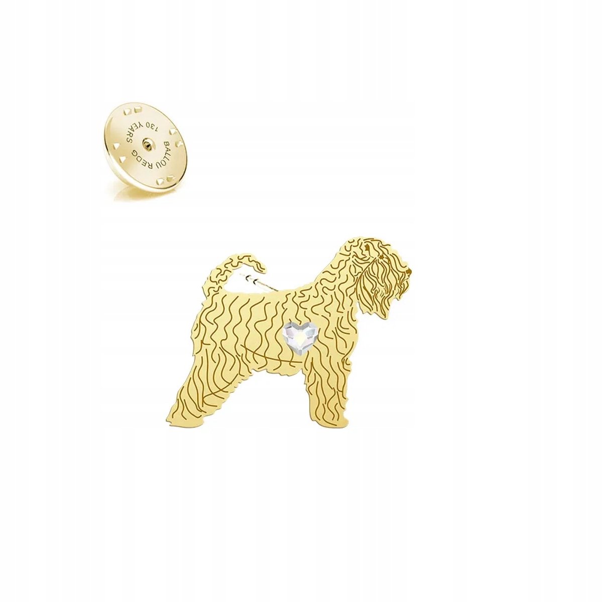 Gouden Broche Irish Soft-coated Wheaten Terrier - 925 Zilver