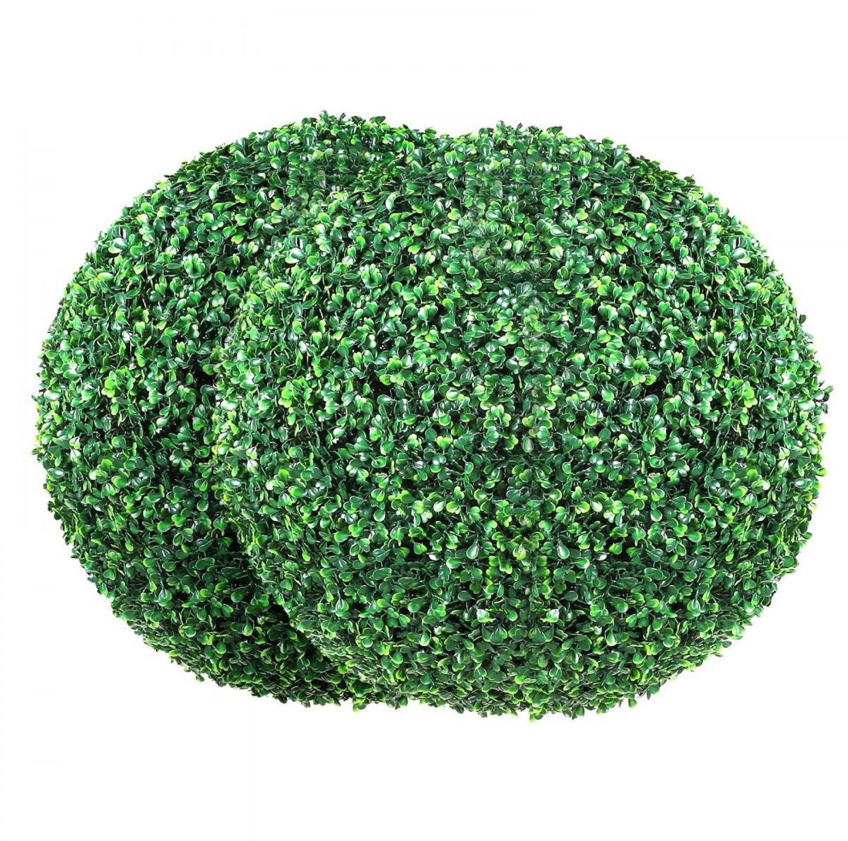 Kunst Buxusbol - Kunstplant Tuindecoratie - Set van 2 - Diameter 50,8 cm - Inclusief 2 LED-lampjes - 10 Reservebladeren - Materiaal PE/PP - Groen