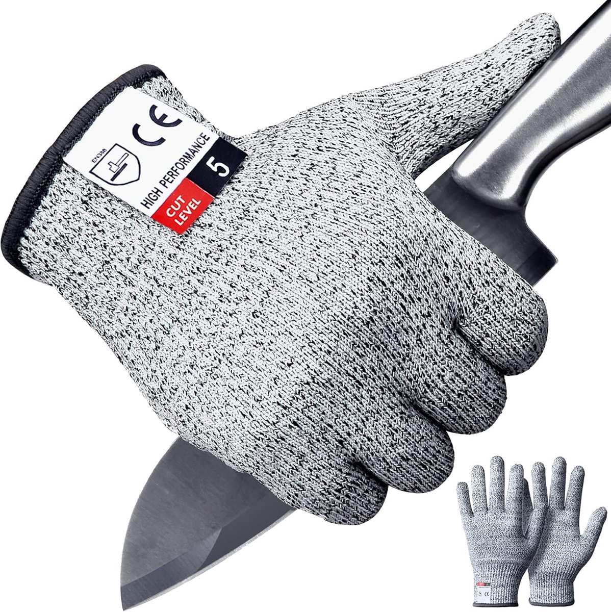 ANMI® Snijbestendige Handschoenen Level 5 Maat S – Veiligheidshandschoenen voor Keuken en Werkplaats – Antisnij Handschoenen voor Snijden, Mandoline, Vlees en Houtbewerking – 1 Paar