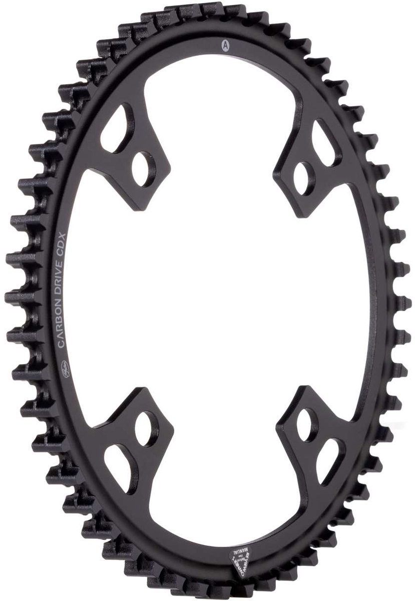 Voortandwiel Gates Carbon Drive CDX Aluminium 50T Steek 104 Black Anodized