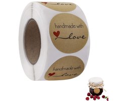 Ronde zelfklevende etiketten - ronde etiketten - stickers voor huwelijkscadeaus - voor inmaken, potten en zelfgemaakte liefdesstickers - met 2 schrijfregels - 500 per rol - 5×5cm