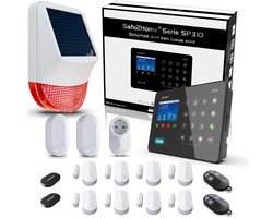 Safe2Home® SP310 draadloos alarmsysteem compleet set - detectie van stoorzenders - TÜV-gecertificeerd – app-bediening Duits GSM WLAN SMS alarmsysteem 868 MHz - smart home compatibel voor huis en kantoor