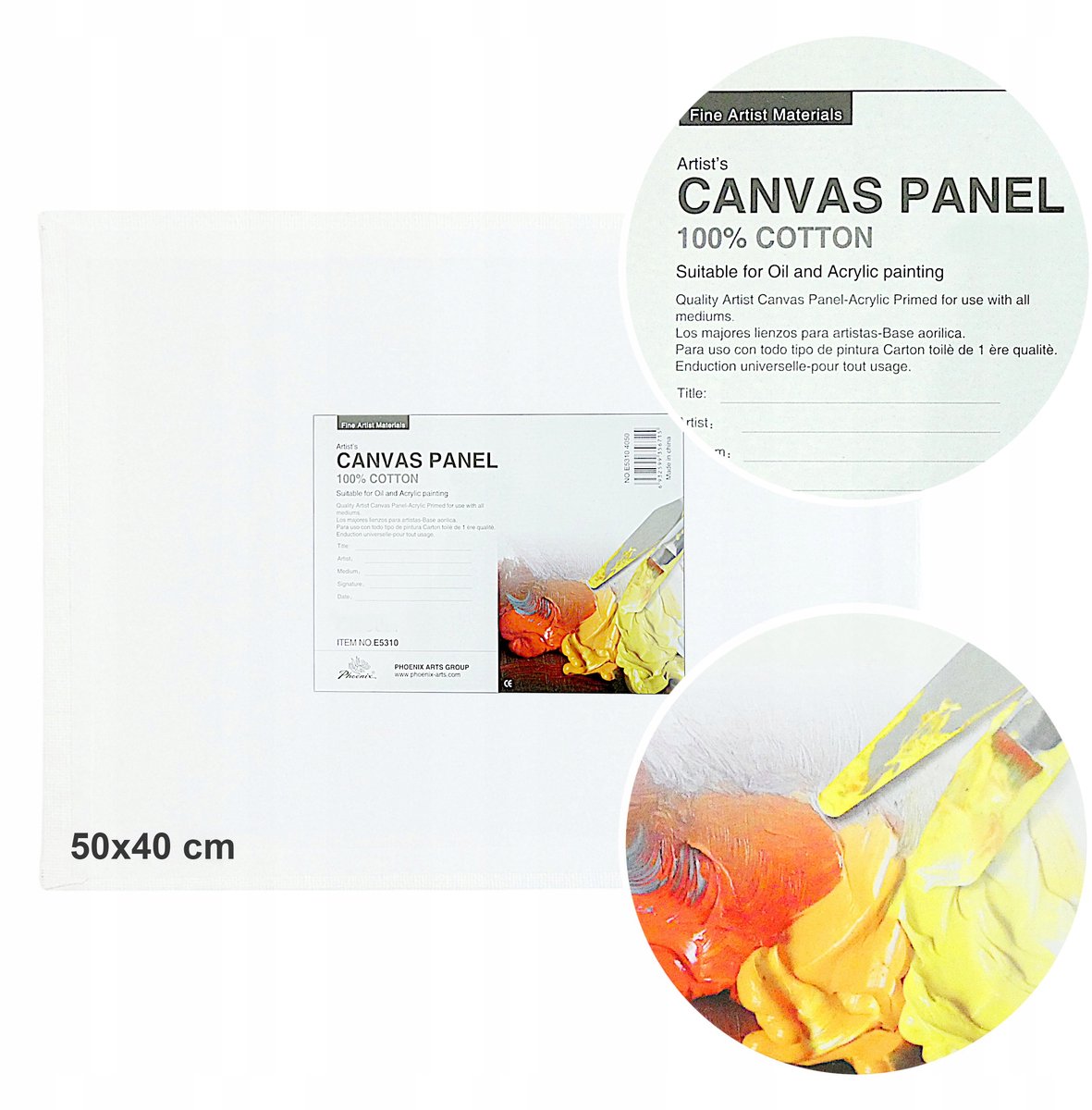 Phoenix Katoenen Schilderpaneel 50x40cm - 260g/m²