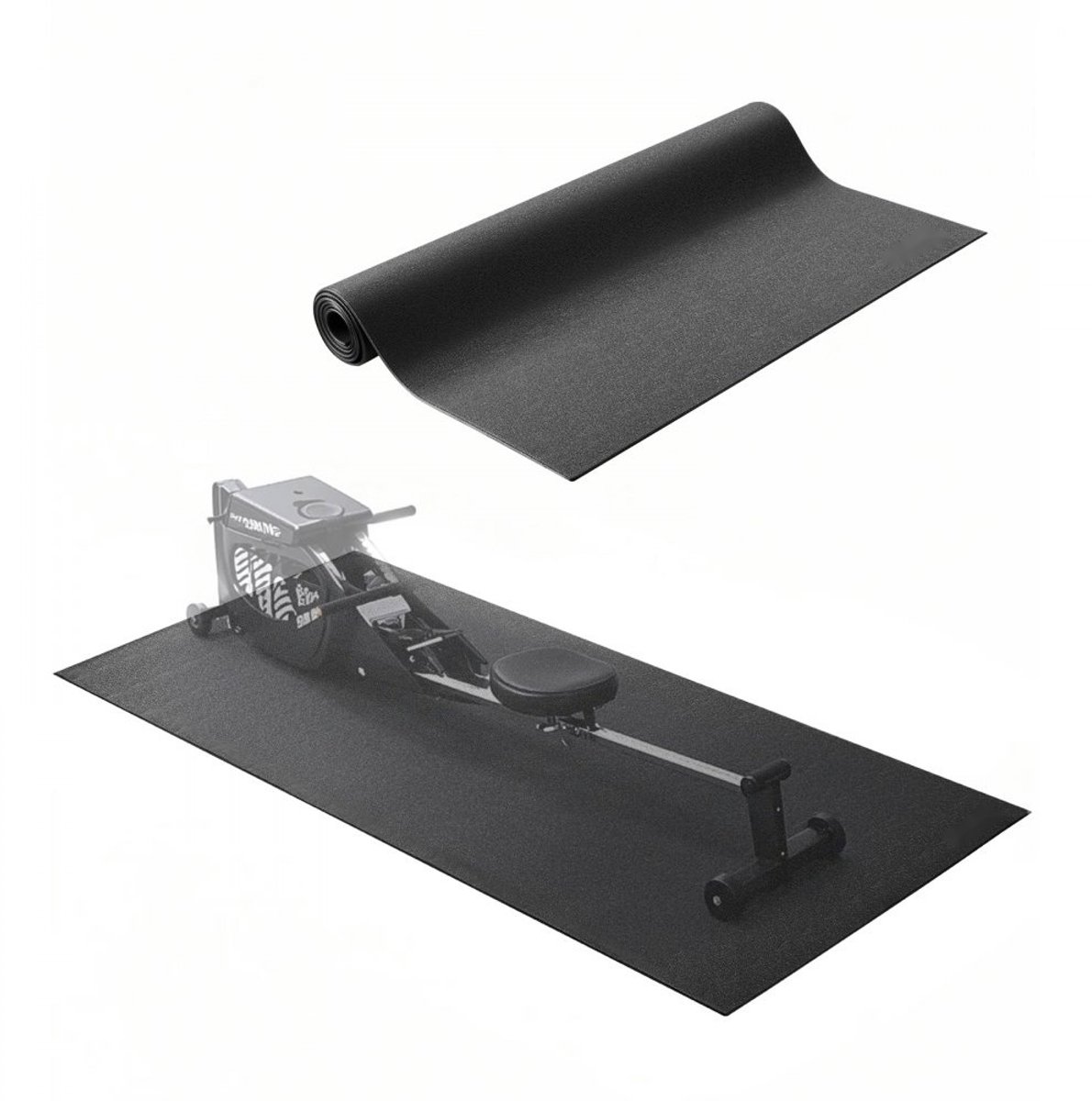 Loopbandmat - Vloerbeschermmat voor tapijtvloeren - Afmeting 76 x 152,5 cm - Dikte 6 mm - Hoge dichtheid PVC - Geschikt voor loopband, hometrainer, ligfiets