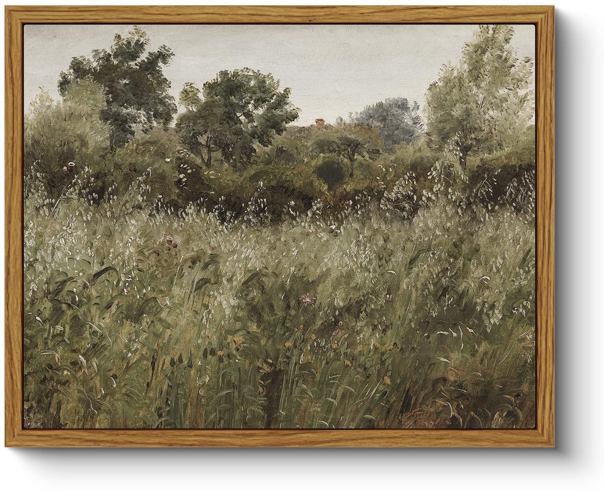 Stunq® Vintage Canvas Wanddecoratie met Lijst voor Diverse Kamers, Esthetische Planten en Landschappen
