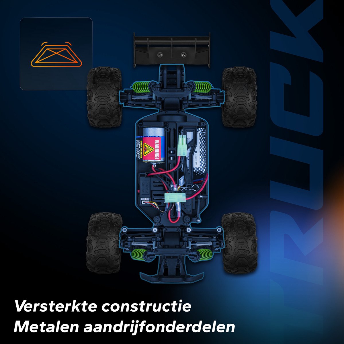 Overmax X-Monster 3.0 - RC Auto + Paars Auto Body - 4x4 wielaandrijving - Schaal 1:18 - 30km/h - Bestuurbare Auto - Volwassenen & Kinderen - Afstandsbestuurbare Auto - Offroad Monstertruck — afbeelding 6