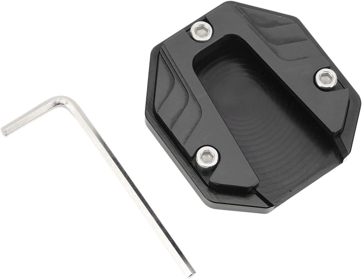 Cosensi - Kickstand Pad Extender Zijstandaard Motorfiets Stevig Oppervlak Zwart Anodische Oxidatie