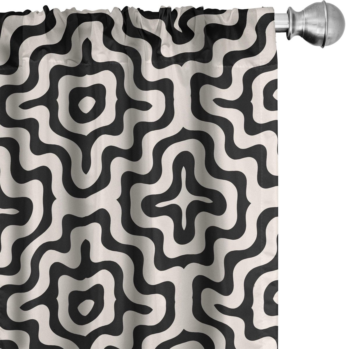 ABAKUHAUS Abstracte geometrie gordijnen – 2x75x175 cm – koksgrauwe champagne Anthrazit grau Champagner