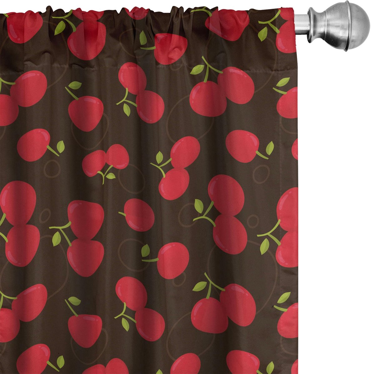 ABAKUHAUS Gordijnen – 2x75x175 cm – Microvezel, Donkerbruin & Roze