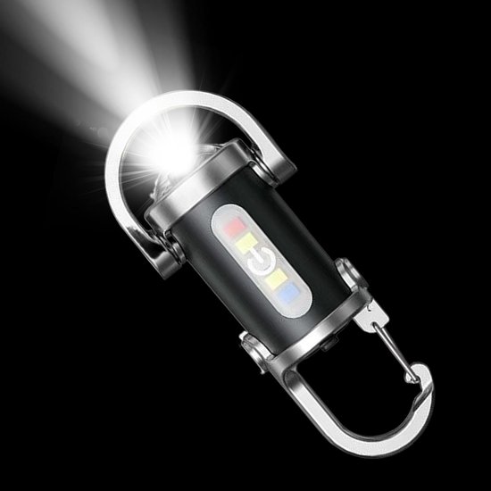 Mini USB rechargeable LED flashlight keychain, portable waterproof camping flashlight, keychain, outdoor equipment