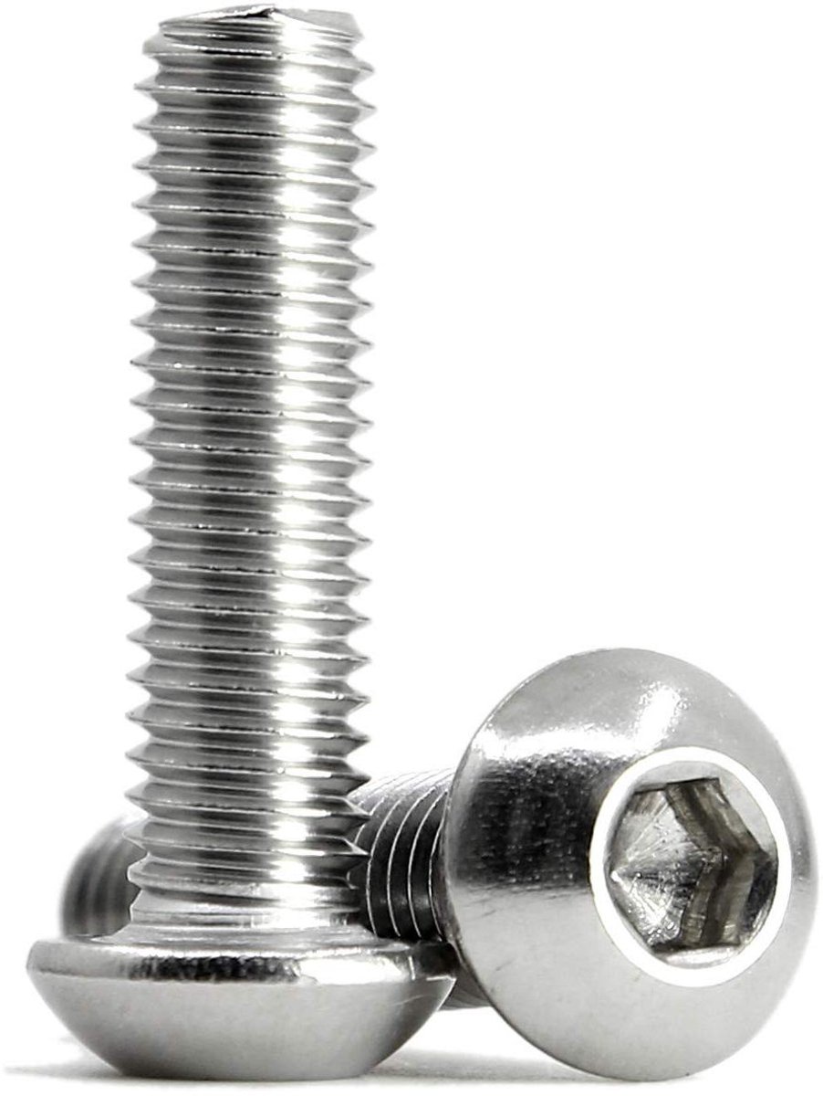 Cosensi - Lenskopschroeven M8 x 50 mm (10 stuks) roestvrij staal binnenzeskant volledige schroefdraad