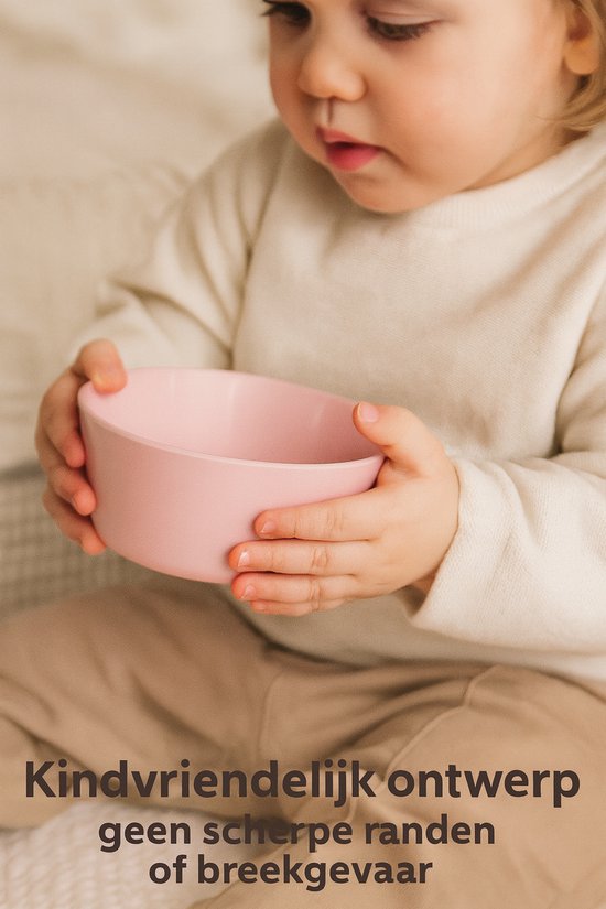 HEM 24-delig Serviesset 6 Persoons - Roze Kunststof - Picknickset - BPA-vrij & Vaatwasserbestendig - 6x Bord, 6x Kom, 6x Vork, 6x Lepel - Lichtgewicht Plastic Servies - Met HEM Opbergzak van Merkloos — afbeelding 3