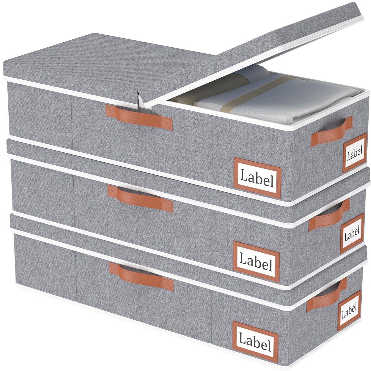 Unyqoos® Set van drie ruime opbergdozen voor onder het bed met handige handgrepen