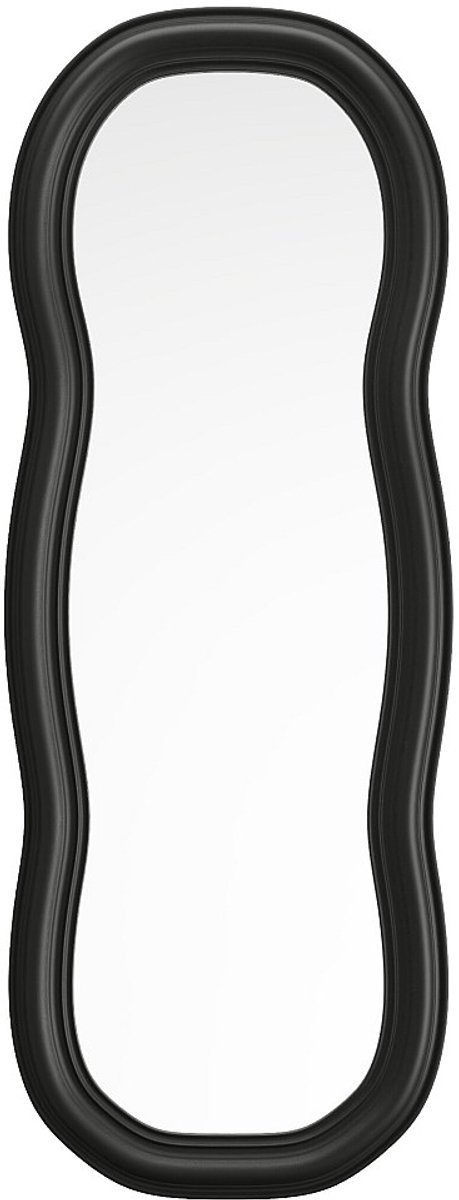 Vente-unique Organische spiegel in paulowniahout - H 160 x B 60 cm - Zwart - TAYLI