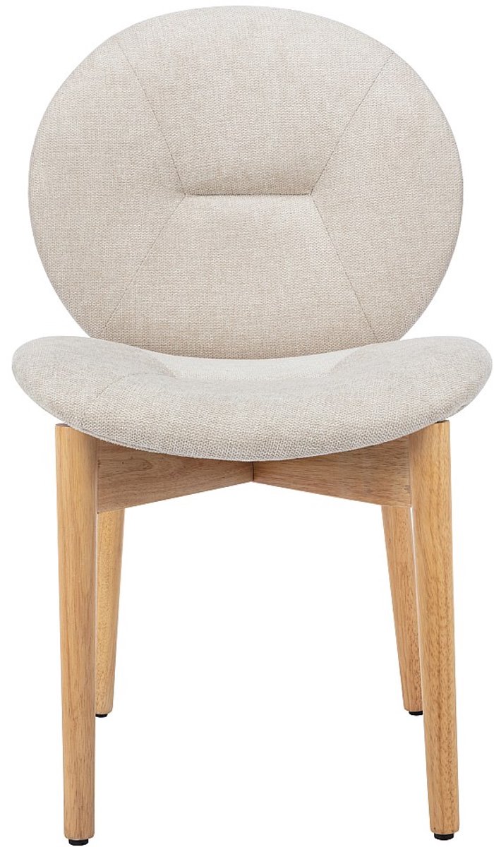 Vente-unique Set van 2 stoelen van stof en heveahout - Beige - ISADIO
