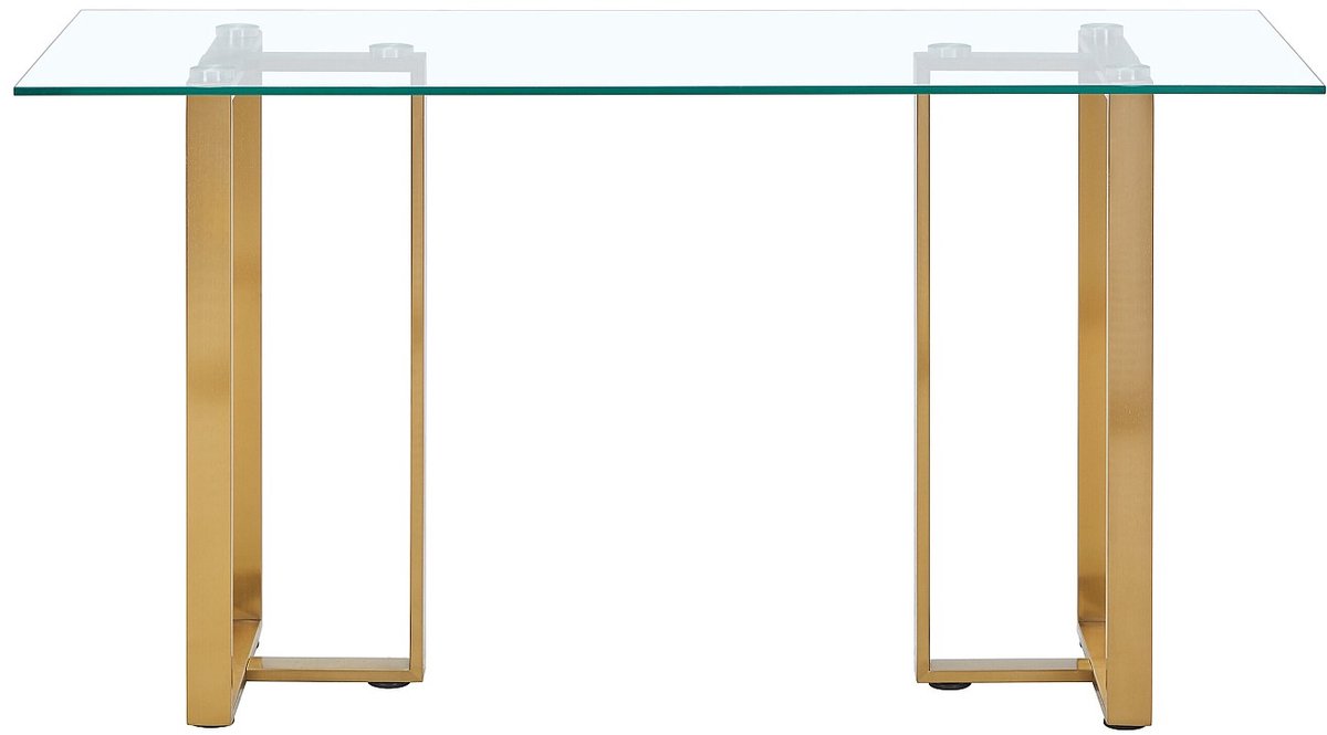 Vente-unique Bureau van gehard glas en roestvrij staal - Transparant en goudkleurig - NILESA