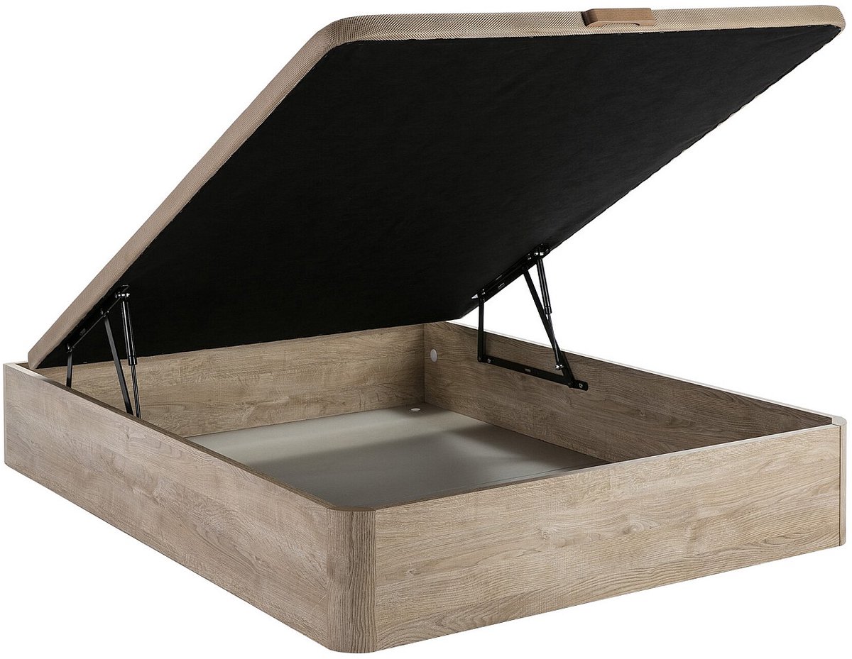 Vente-unique Set 160 x 200 cm bedbodem met opbergruimte, licht naturel + matras van schuim van 30 cm dik - SOLAK van YSMÉE