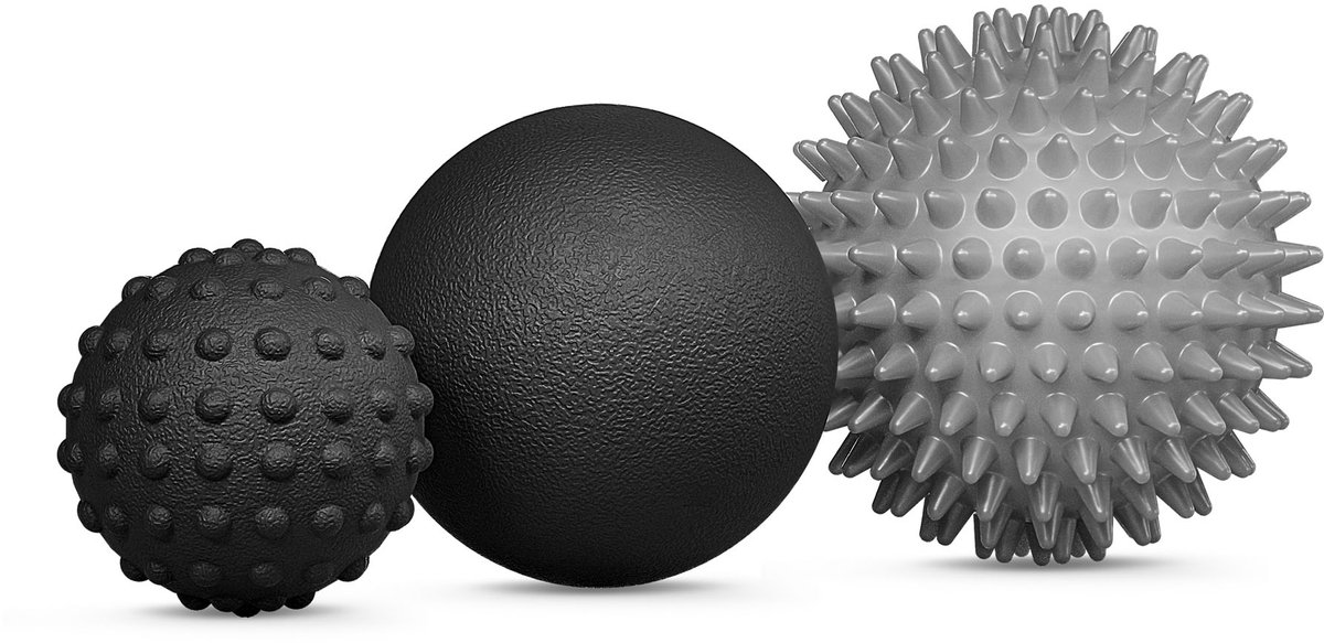 Trex Sport TX-003MSA - Massageballen - EPP - 3 stuks - 6–7 cm - Zwart