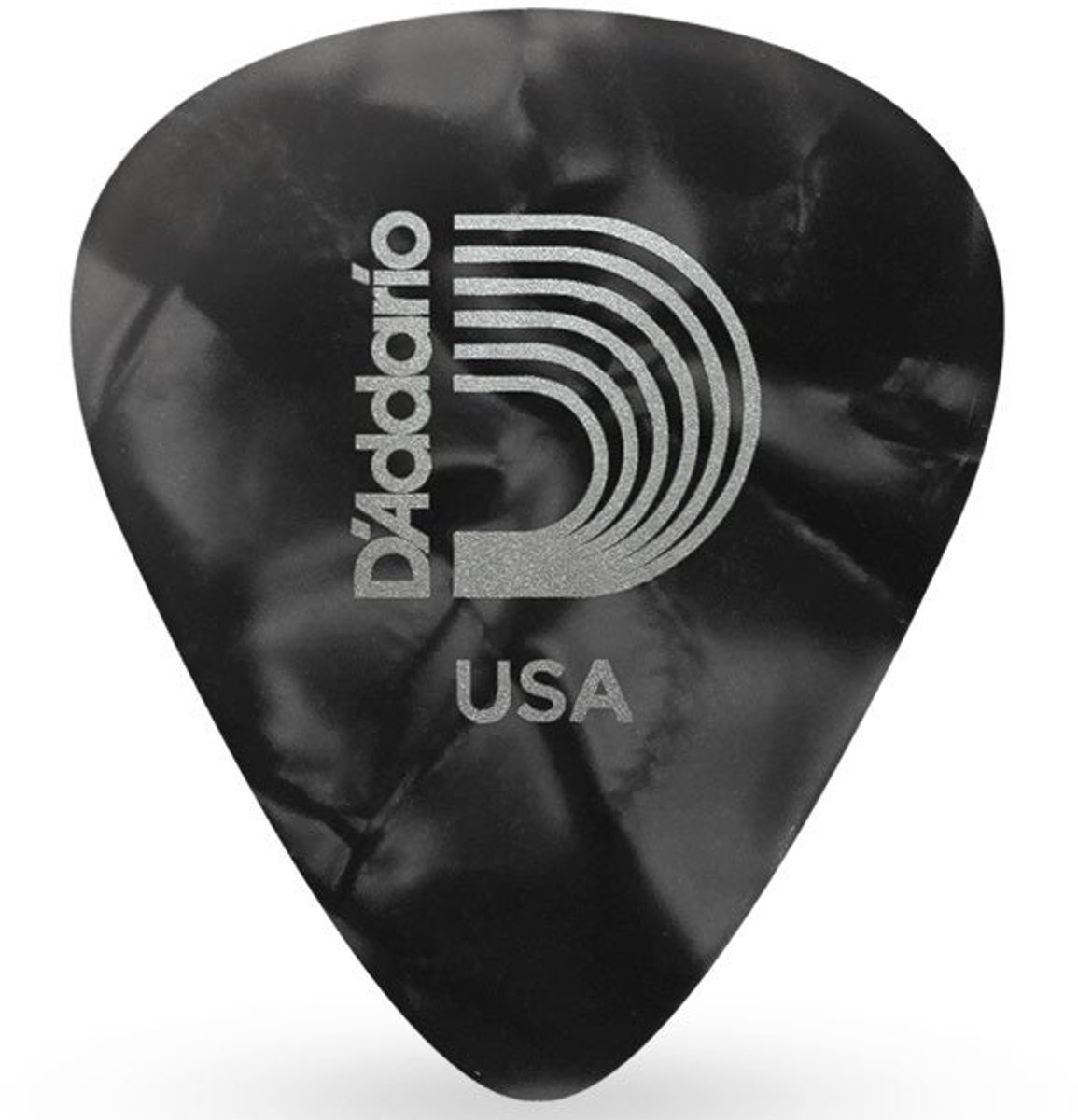 D'Addario 1CBKP6-25 Black Pearl Celluloid Guitar Picks Gitaarplectrums, Heavy (25 stuks)