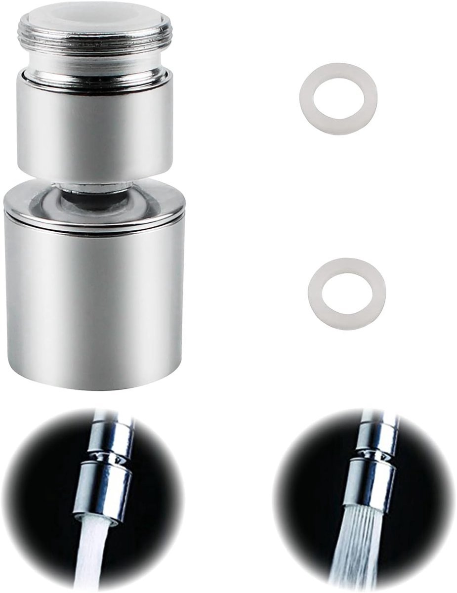 Stunq® Dubbel Draaiende Waterbesparende Mengkraan met 360 Graads Roterende Aerator - Geschikt voor Keuken en Badkamer