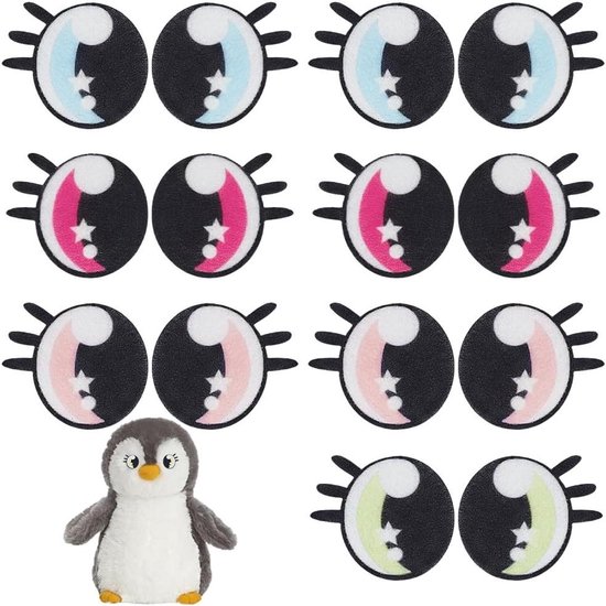 TOAOB Veiligheidsogen voor dieren, gehaakte ogen, 12-30 mm, dierenogen, kunststof, doe-het-zelf ogen, voor poppen maken, pluche dieren, ogen, 52 stuks, poppen maken, pluche dier ogen