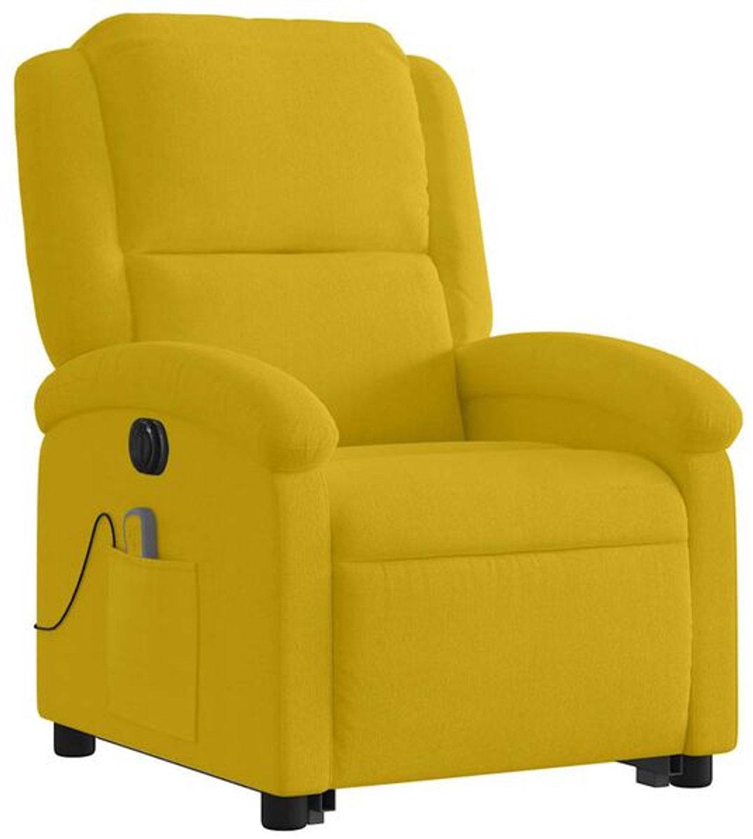 GranMaison Massagestoel - Relaxfauteuil - Zetel - Sta op stoel elektrisch - Stof - 1 persoons - Met armleuning - Zeer comfortabel - Elektrisch - Geel