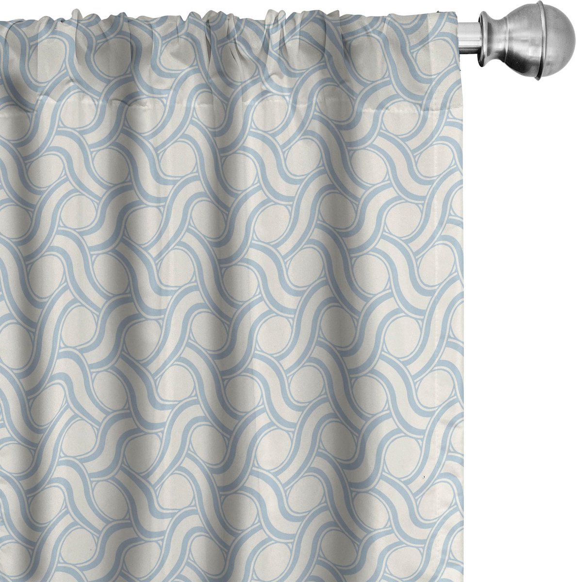 ABAKUHAUS Gordijnen – 2x75x175 cm – blauwgrijs/ivoor, microvezel
