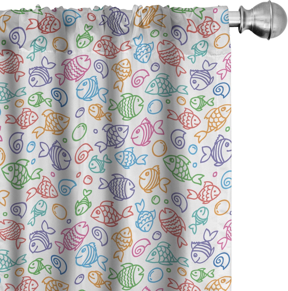 ABAKUHAUS Visgordijnen – 2x75x245 cm – Microvezel, Halfdonkerend, Meerkleurig Mehrfarbig