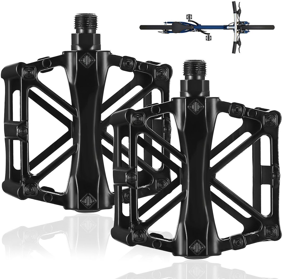 Stunq® Mountainbike Pedalen, 916mm Spindel, Aluminium, Antislip – 1 Paar