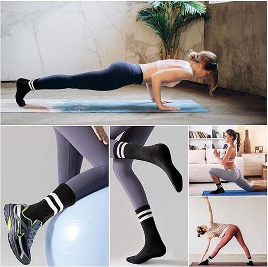 Yoga sokken, 3 paar antislip sokken voor dames, geschikt voor Pilates, ballet, dans en trampolinespringen, zwart. van ToeSox — afbeelding 4