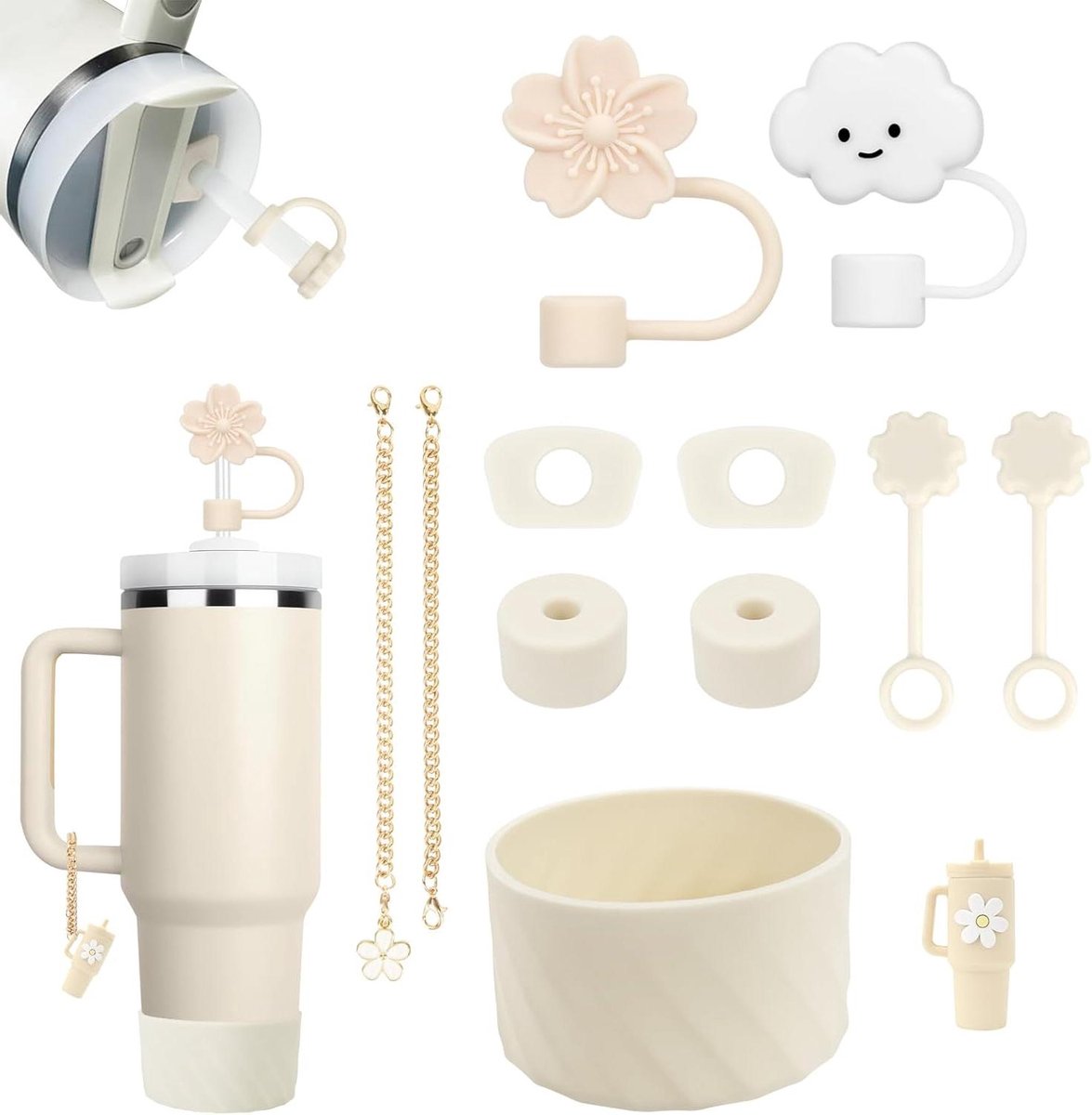 Cosensi - Drinkfles met 11 stuks, inclusief lekbescherming en accessoires - Duurzaam en handig.
