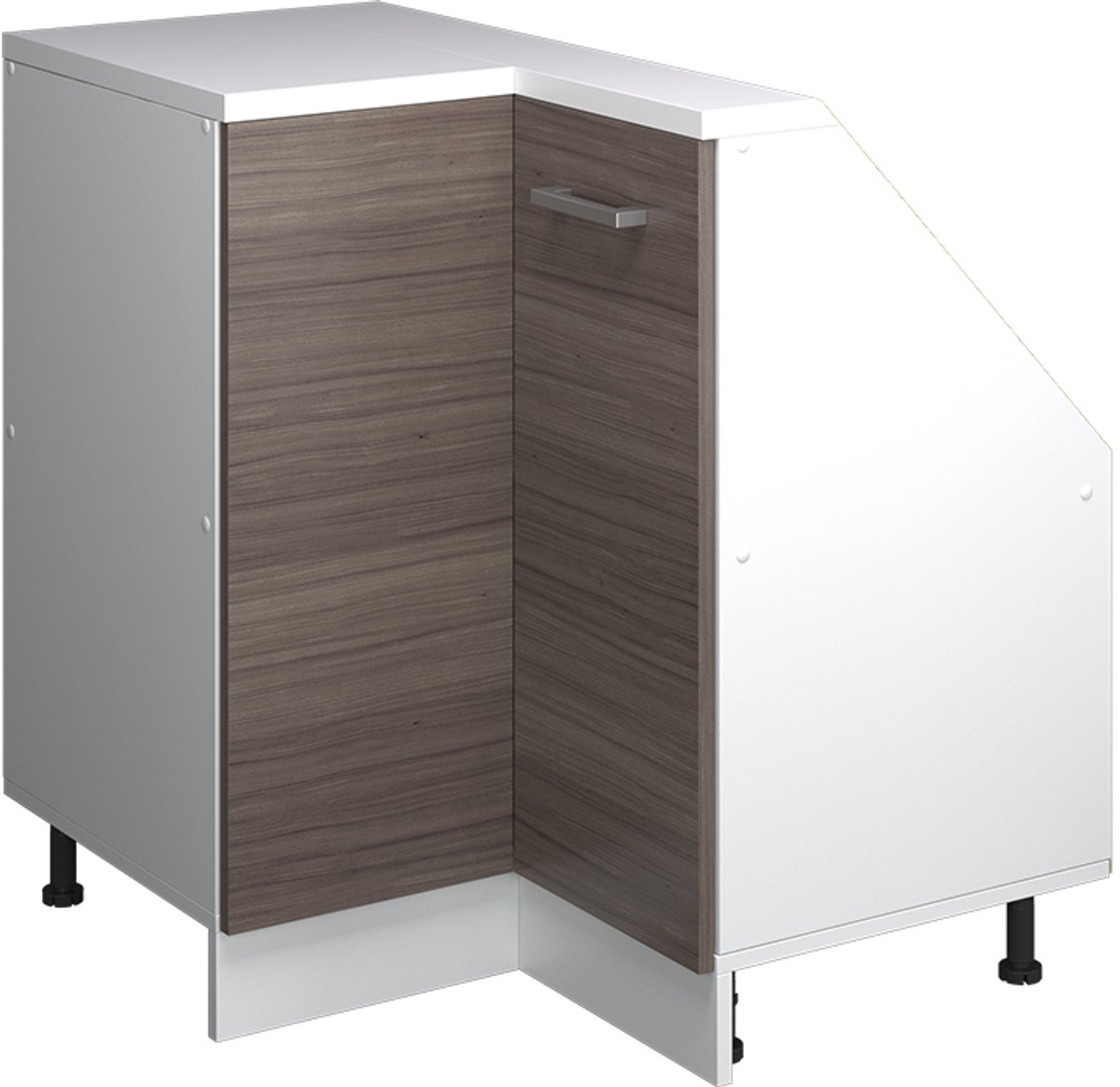 Vicco Rion Kast voor schuine wand Hoekkast – 75.6 x 81.6 cm met 1 deur Edel grijs/wit