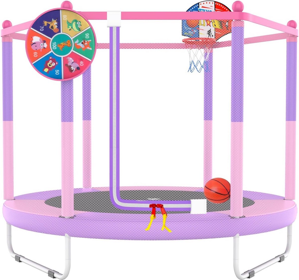 Kinder Trampoline met Basketbalring 145 cm Binnen Buiten Speeltuin
