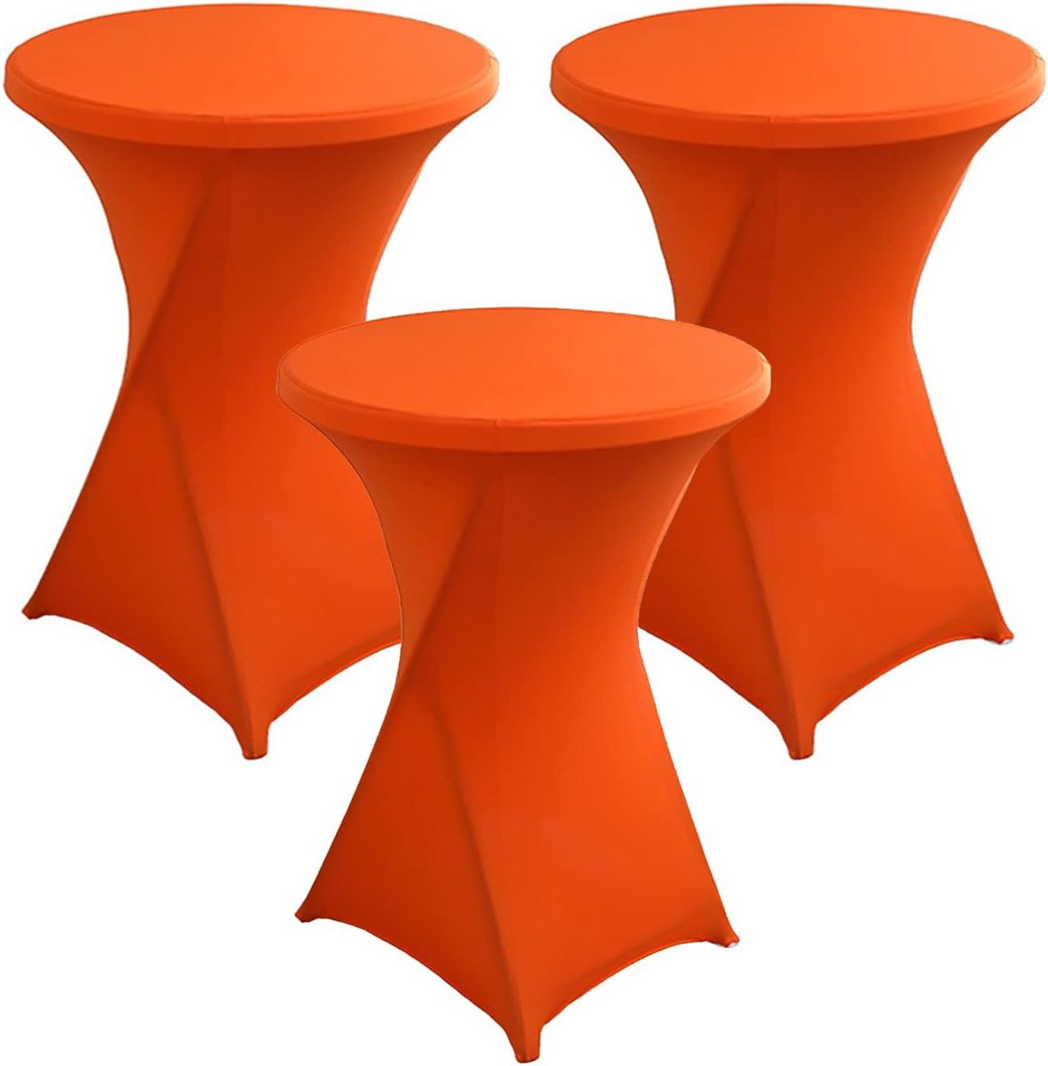 Set van 3 Elastische Statafelhoezen voor Bistrotafels Ø 60-80 cm - Oranje