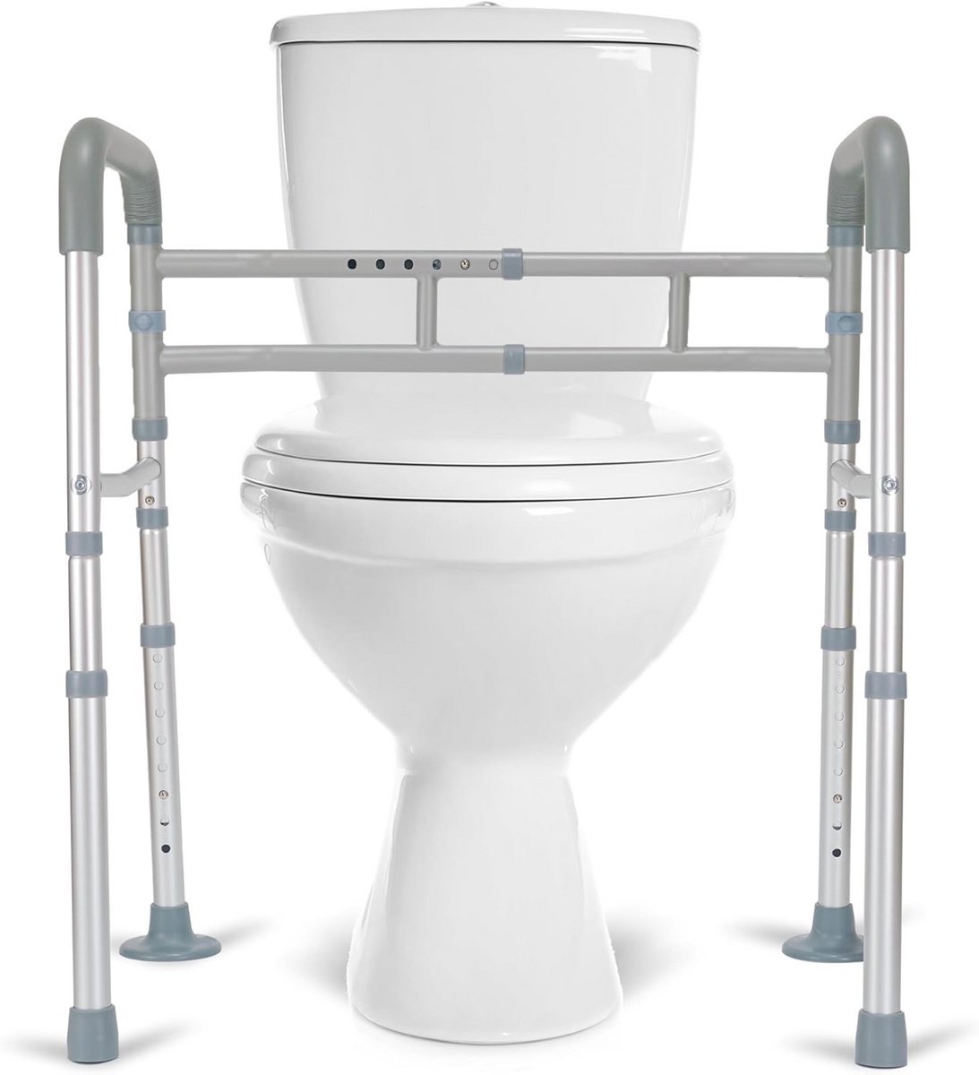 Opvouwbare Veiligheidsbeugel voor Toilet - In hoogte Verstelbaar WC-Frame voor Senioren en Gehandicapten