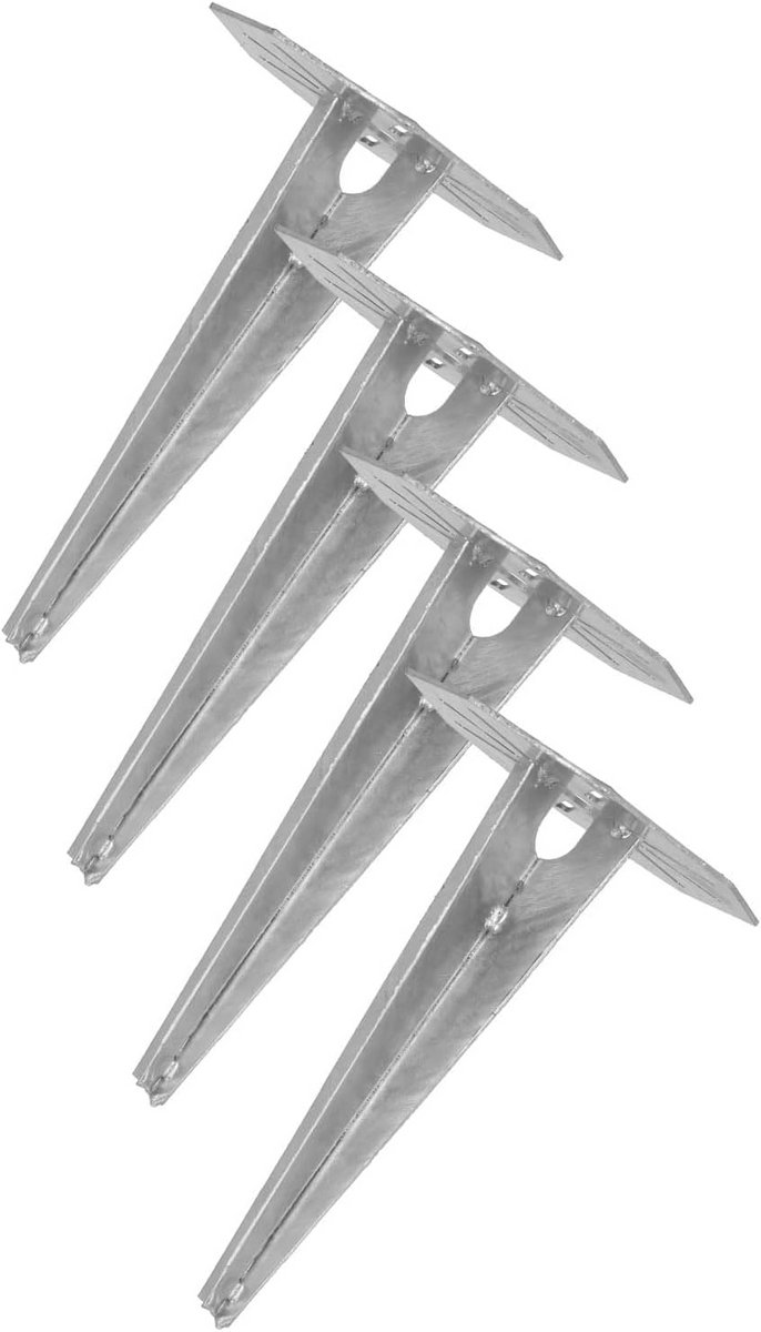4 Stuks Grondpennen voor Tuinverlichting - Gegalvaniseerd Staal, 190 mm - Grondankers voor Veiligheid