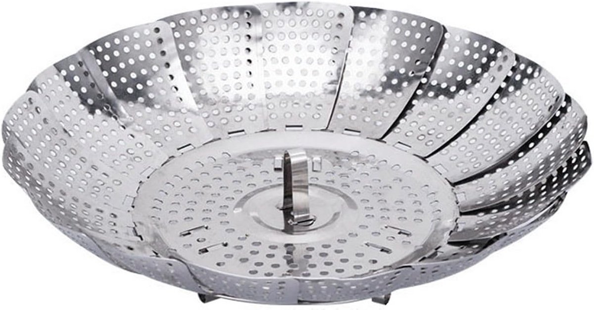 Opvouwbare Stoominzet RVS - Verstelbare Stoommand voor Pannen (Tot 27 cm) - Gezond Koken
