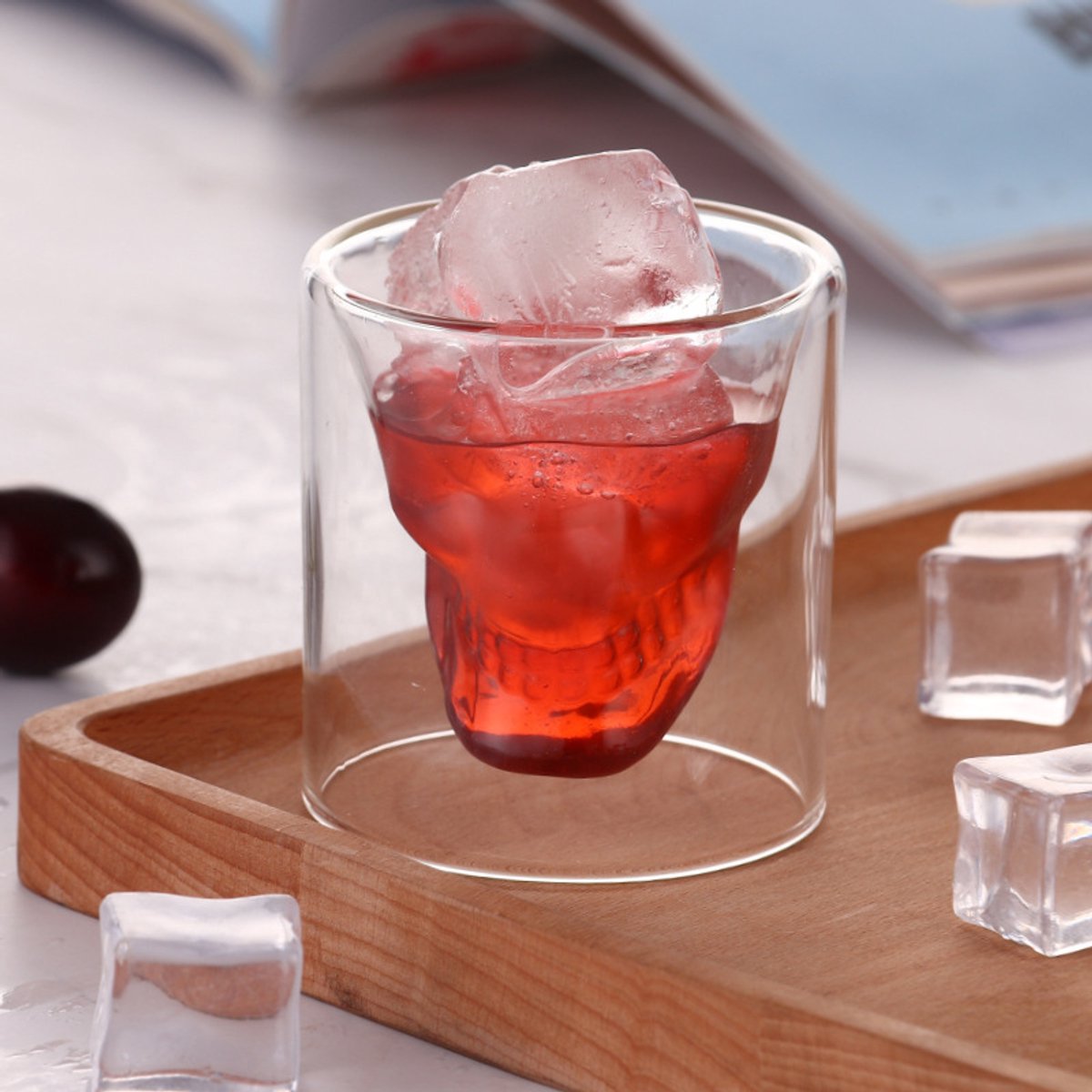 2 Skelet Wijnglazen, Gepersonaliseerde Party Bar Thema Drankcontainer, 75ml