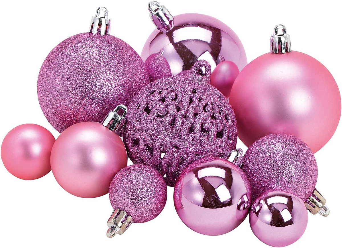 Grote Set Kerstballen Kunststof - 50 of 100 Stuks in 23 Verschillende Kleuren - Kerstboomversiering – foto 4
