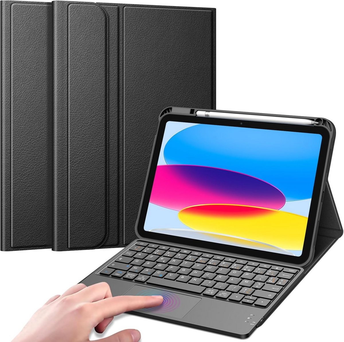 Draadloos AZERTY Toetsenbord met Touchpad voor iPad 10e Generatie 10.9 Inch (2022)