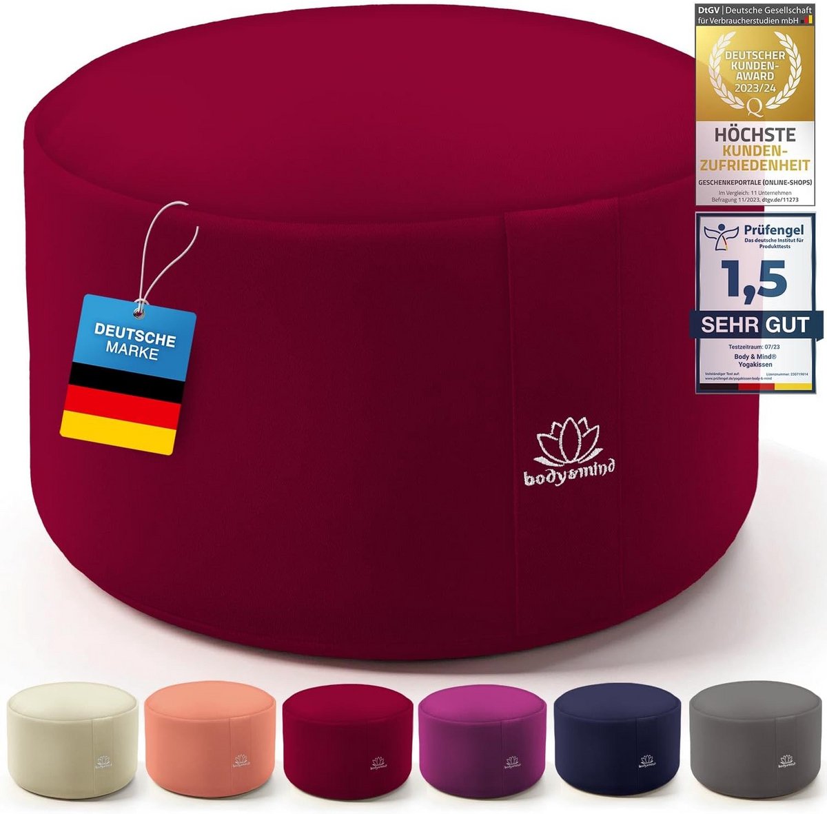 Meditatiekussen Rond met Wasbare Katoenen Hoes - Ergonomisch Zitkussen voor Yoga en Mindfulness