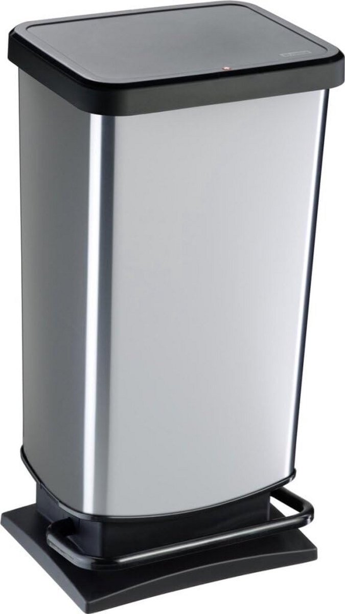 Ronde Pedaalemmer 40 Liter in Zilver Design
