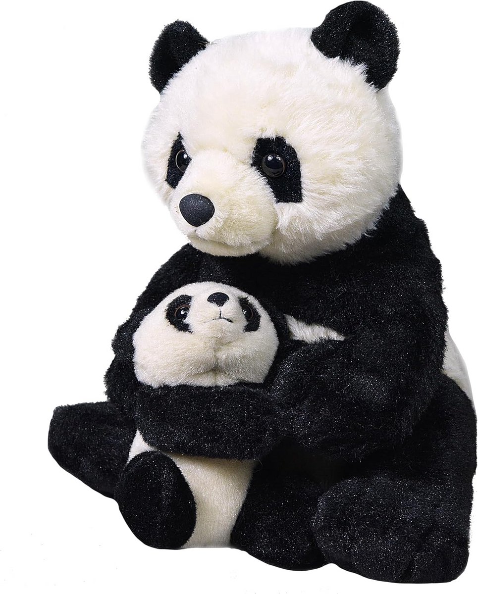 Pluche Mama en Baby Panda Knuffeldier, Zacht Gevuld Speelgoed voor Kinderen, 30,5 cm
