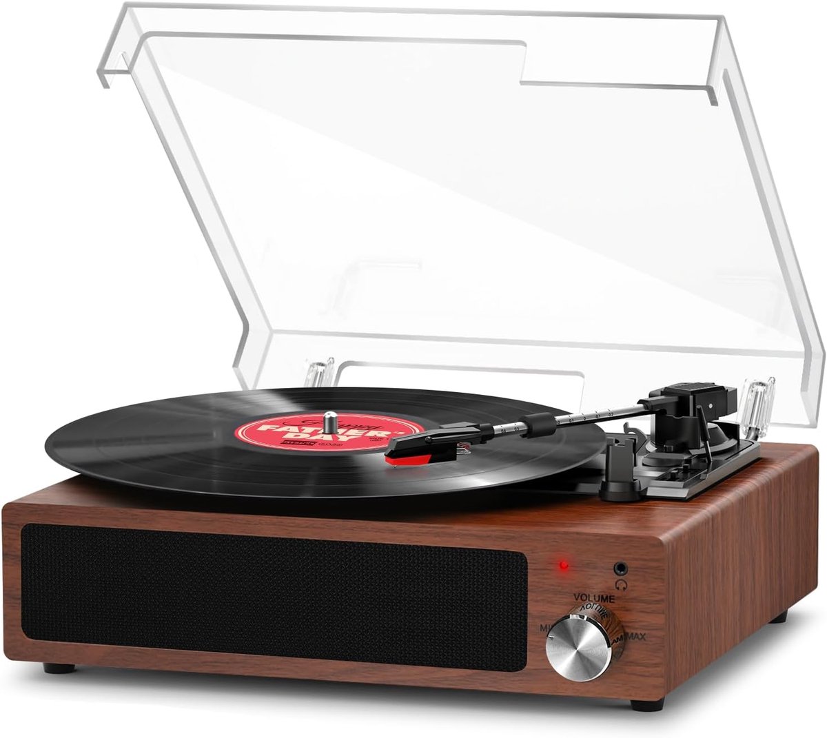 Platenspeler Bluetooth - CD Speler met Speakers - Vintage - Walnoothout